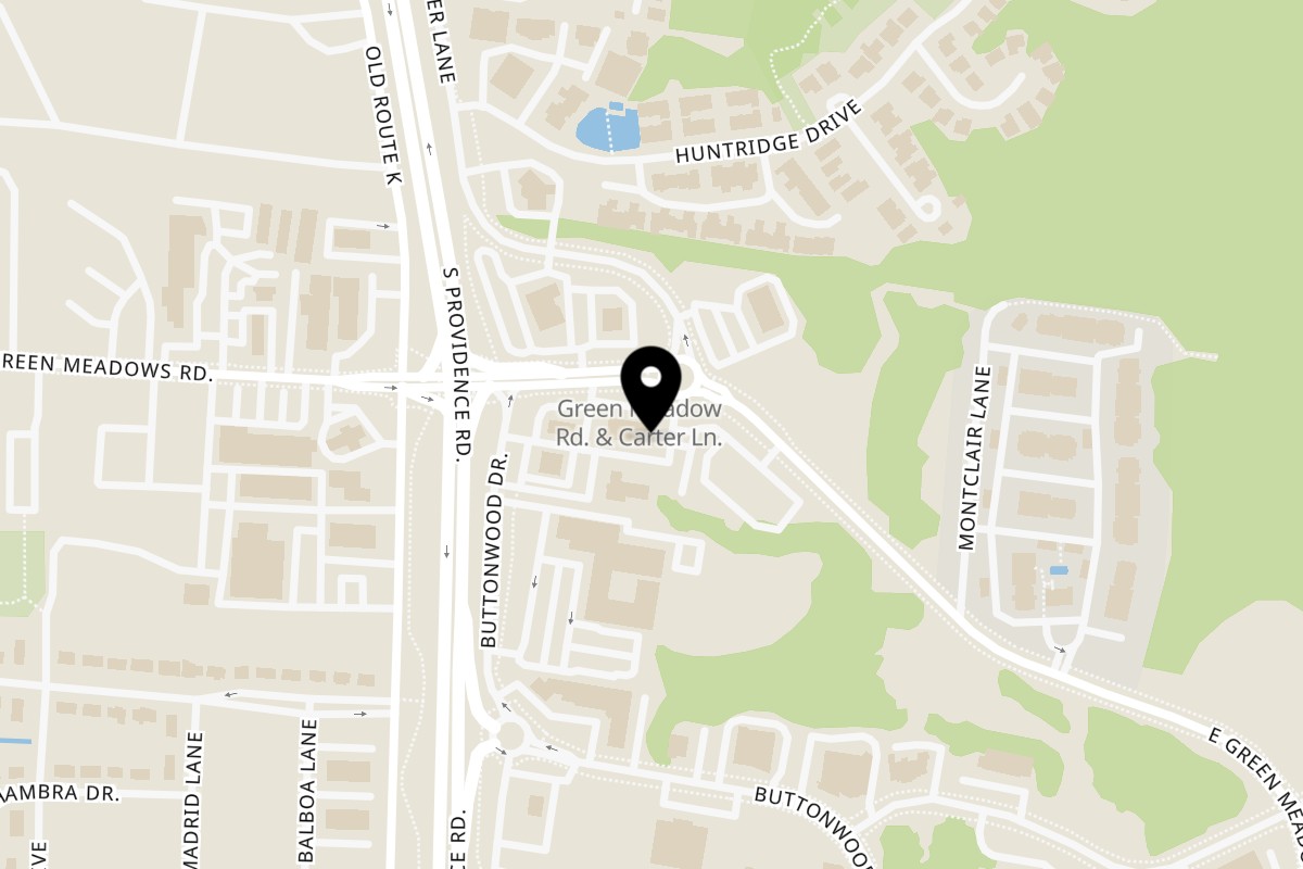 Map showing the location of Ocha Thai Restaurant on 510 Grn Mdws Rd Unit 101 in Columbia